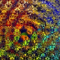 Psychedelic colorful art background illustration. Computer technology style. Decoration element. Detailed texture. Abstract