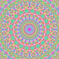 Vivid Funky Hippie Trippy Mandala Art, Pink, Orange, and Turquoise