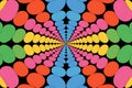 Psychedelic Colorful Ovals Pattern Creating a Tunnel Illusion on Black Backdrop Royalty Free Stock Photo