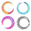 Psychedelic colorful round grungy textures frames