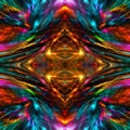 Psychedelic colorful seamless symmetrical pattern wallpaper