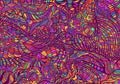 Psychedelic colorful surreal doodle pattern. Rainbow colors abstract pattern, maze of ornaments