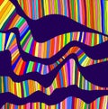 Psychedelic colorful waves. Fantastic art with decorative background. Surreal doodle pattern Royalty Free Stock Photo