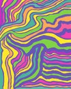 Psychedelic colorful waves pattern. Fantastic art with decorative texture. Royalty Free Stock Photo