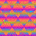 Psychedelic colors triangle seamless pattern Royalty Free Stock Photo