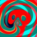 Psychedelic curled thongue. Computer art illustration. Modern style. Concept image. Abstract decoration element. Background. Royalty Free Stock Photo