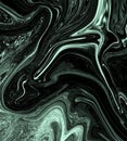Psychedelic dark green colour trippy abstract art background design. Trendy dark green marble style. Ideal for web, advertisement.