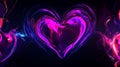 Psychedelic Distorted Valentine Heart Background with Neon Lights Generative AI