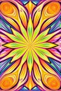 a psychedelic flower design in bright colors