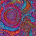 Psychedelic Fluid Liquid Kaleidoscope Pastel Print with Swirls Royalty Free Stock Photo