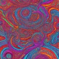 Psychedelic Fluid Liquid Kaleidoscope Pastel Print with Swirls Royalty Free Stock Photo