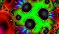 Psychedelic fractal pattern, abstract digital art, Stock Photo, Generative AI