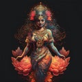 psychedelic goddess Lakshmi full body picture 8k image generative AI