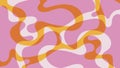 Psychedelic groovy pattern in retro 60s-70 s style. Vintage wavy background in pink, yellow, orange and beige colors Royalty Free Stock Photo