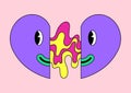 Psychedelic heart icon