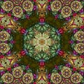 Psychedelic Henna Mandala Doodle Flower arabesque