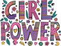 Psychedelic hippie Girl Power lettering Royalty Free Stock Photo