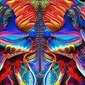 A psychedelic interpretation of the human body, with organs and bones transformed into abstract shapes and patterns4, Generative