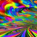 A psychedelic interpretation of the human mind, with thoughts and emotions taking on tangible forms1, Generative AI