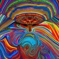A psychedelic interpretation of the human mind, with thoughts and emotions taking on tangible forms5, Generative AI