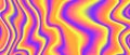 Psychedelic iridescent background. Bright neon holographic wallpaper. Purple pink orange yellow wavy fluid gradient