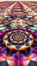 90 Psychedelic kaleidoscopic fractal artwork geometric patterns 3D render