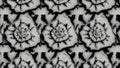 Psychedelic kaleidoscopic pattern. Motion. Round shaped silhouettes of flowers or mandalas and unusual forms.