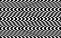 Psychedelic lines. Abstract pattern. Texture with wavy banner, curves stripes. Optical art background. Wave black and white design Royalty Free Stock Photo