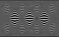 Psychedelic lines. Abstract pattern. Texture with wavy, curves stripes. Optical art background. Wave black and white design