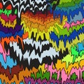 Psychedelic liquid drip melt 1970s neon colorful layer groovy stripe trippy y2k pattern