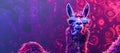 Psychedelic Llama in Trippy Boho Attire Against Vibrant Abstract Background Surreal and Imaginative Digital Exploring Altered