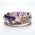 Psychedelic Manga Inspired Bangle Bracelet With Iconic Rock And Roll Imagery