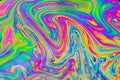 Psychedelic multicolored patterns background. Photo macro shot of soap bubbles Royalty Free Stock Photo