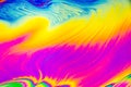 Psychedelic multicolored patterns background. Photo macro shot of soap bubbles Royalty Free Stock Photo