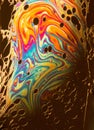 Psychedelic multicolored soap bubble abstract background