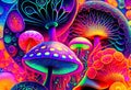 Psychedelic mushrooms - AI generated art