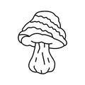 psychedelic narcotic mushroom line icon vector illustration