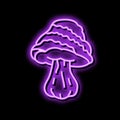 psychedelic narcotic mushroom neon glow icon illustration