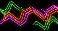Psychedelic Neon Zigzag Glow Black Abstract Background Royalty Free Stock Photo