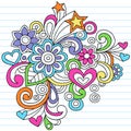 Psychedelic Notebook Doodle Vector Royalty Free Stock Photo
