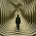 Psychedelic Op Art Person In Khaki: A Tribute To Stanley Kubrick