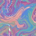 Psychedelic optical illusion. Seamless texture, digital wallpaper. Hypnotic surreal abstract background.