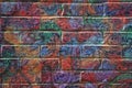 Psychedelic Painted Brick Wall Background Royalty Free Stock Photo