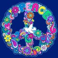 Psychedelic Peace Sign Vector Illustration Royalty Free Stock Photo