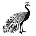 Psychedelic Peacock Silhouette: Contemporary Animal Sculpture In Graphic Design