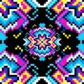 Psychedelic pixels on a black background beautiful pattern