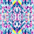 Psychedelic polygons with white contours bright abstract geometric background