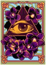 Psychedelic Artwork Eye and Flowers