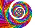 Psychedelic Rainbow Spiral On White Isolated