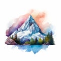 Psychedelic Realism Watercolor Of Triple Divide Peak